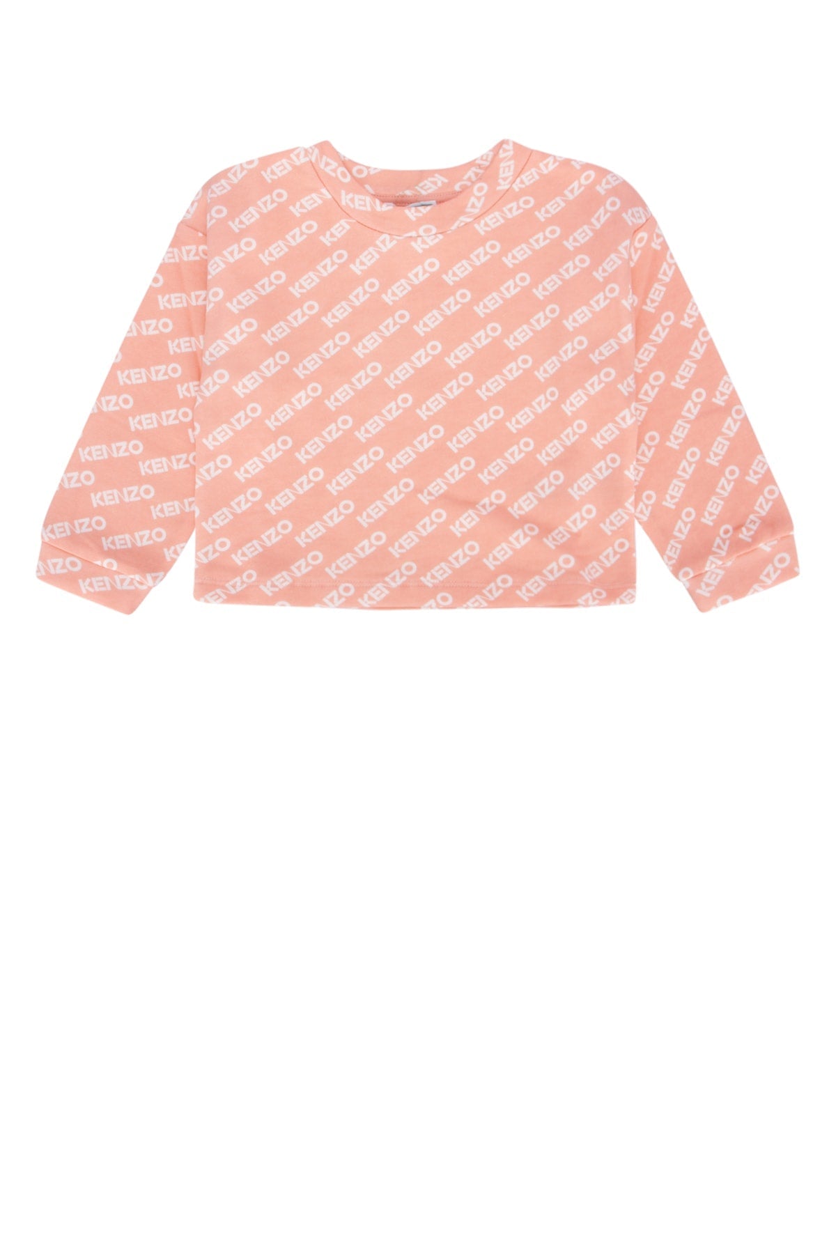 Kenzo Junior Logo-Embroidered Cotton Sweatshirt — Pink