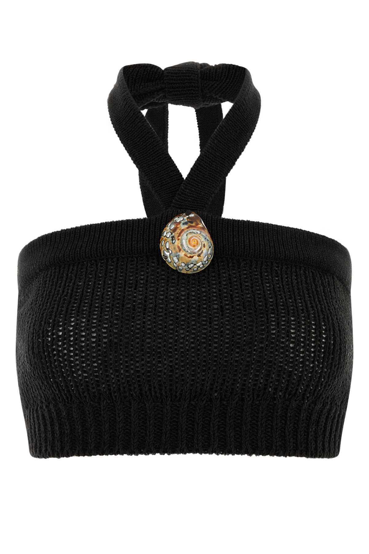 Alanui Island Memories Crop Top — Black