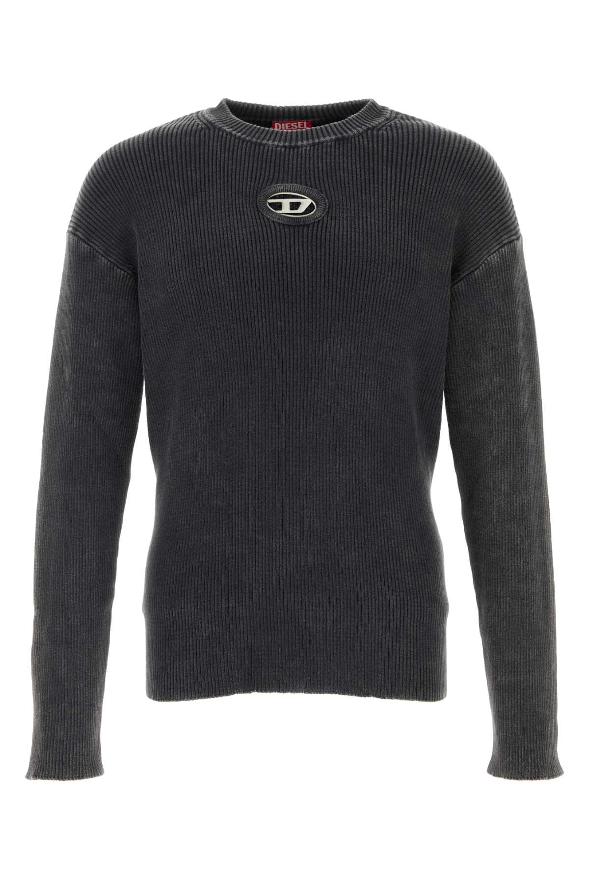 Diesel Ribbed Cotton Sweater — Black