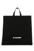 Jil Sander Cotton Linen Calf Tote Bag — Black