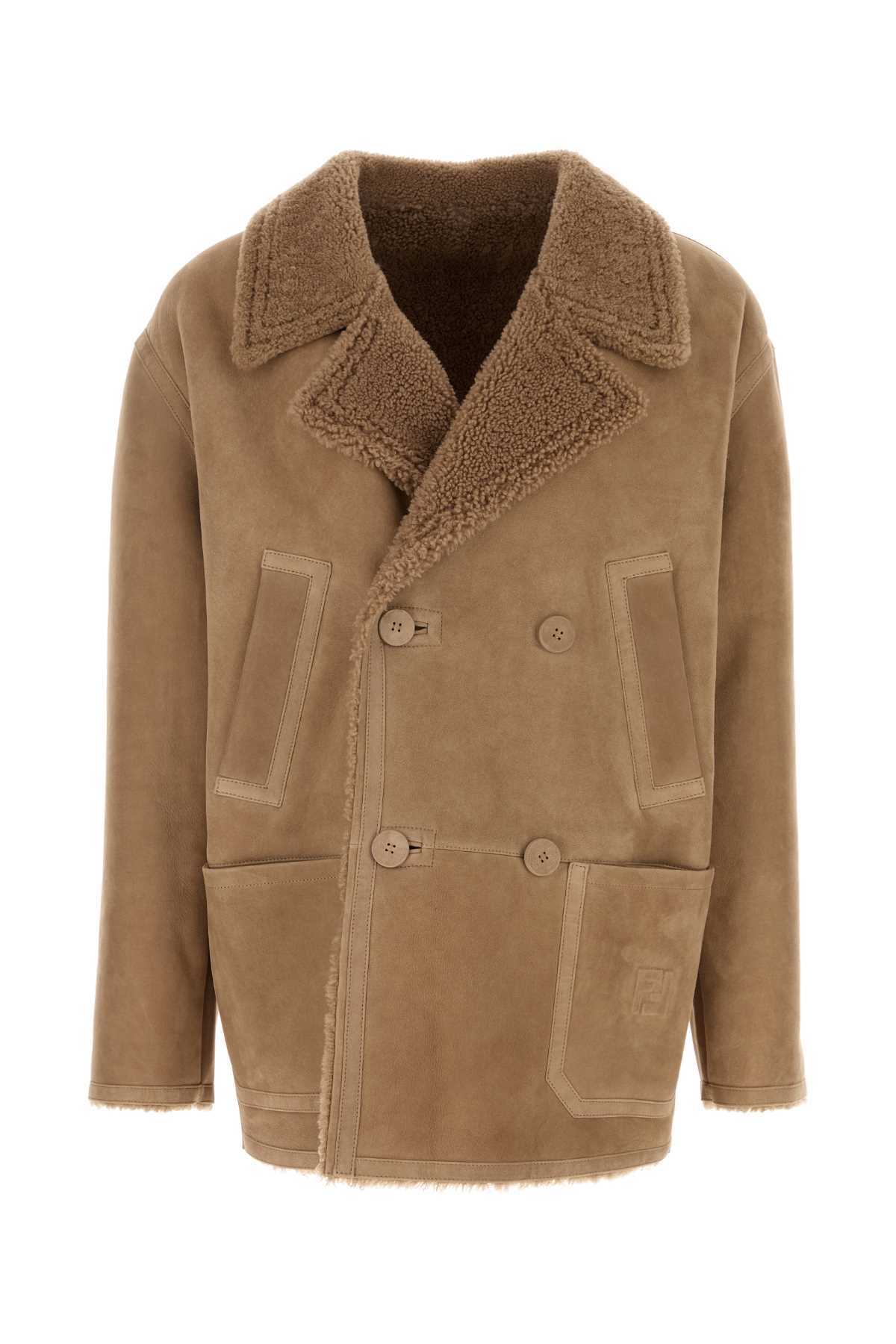 Fendi Shearling Jacket — Beige