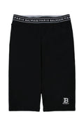 Balmain Kids Logo-Embroidered Bermuda — Black