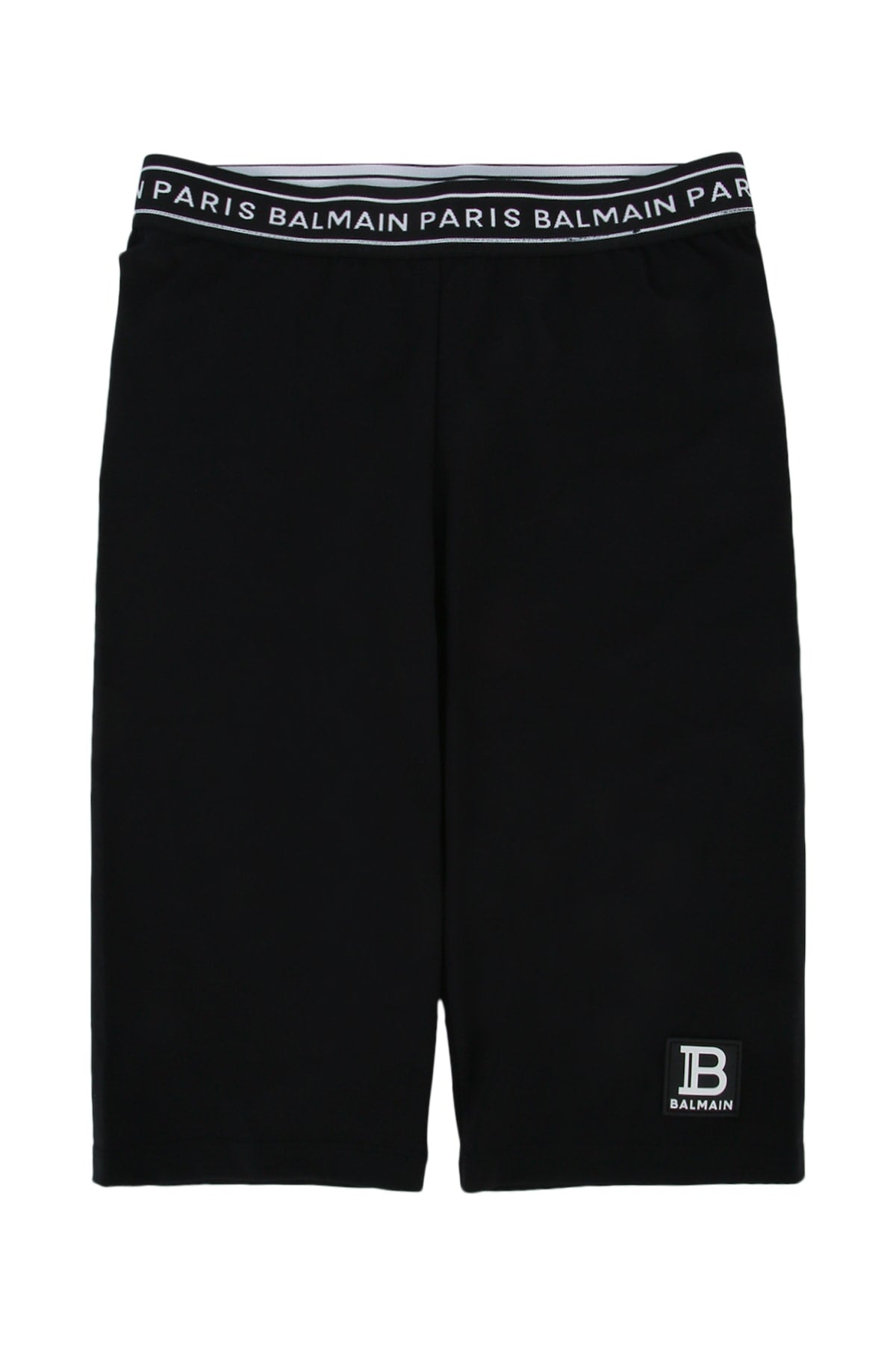 Balmain Kids Logo-Embroidered Bermuda — Black