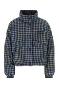Miu Miu Quilted Cotton Down Jacket — Blue