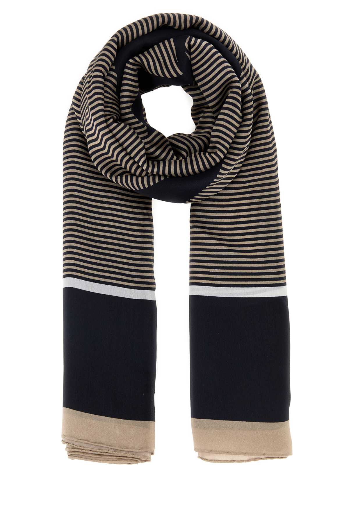 Saint Laurent Rayures Scarf — Navy