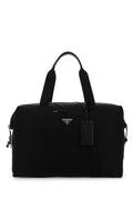 Bolso Prada de nylon y piel con asa superior — Negro
