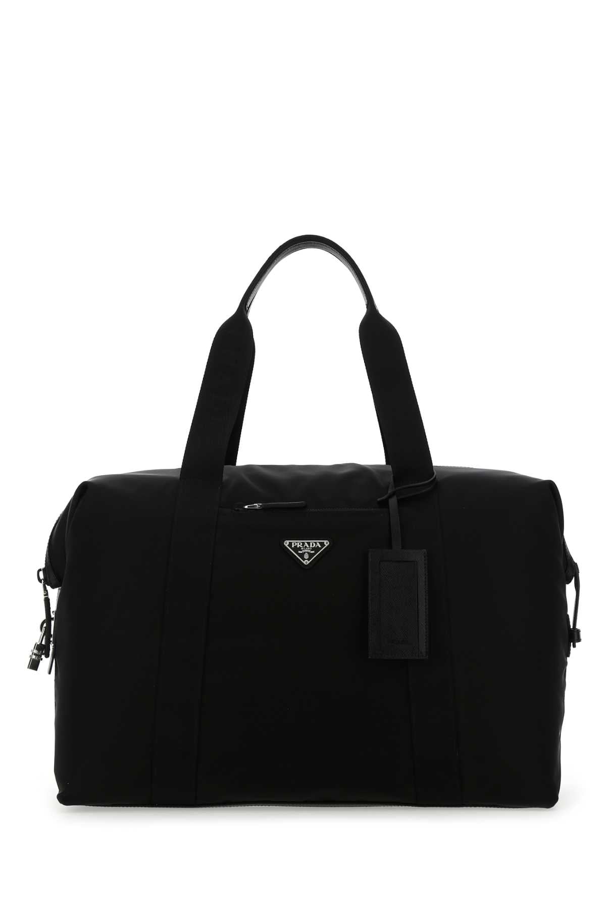 Prada Nylon & Leather Top Handle Bag — Black