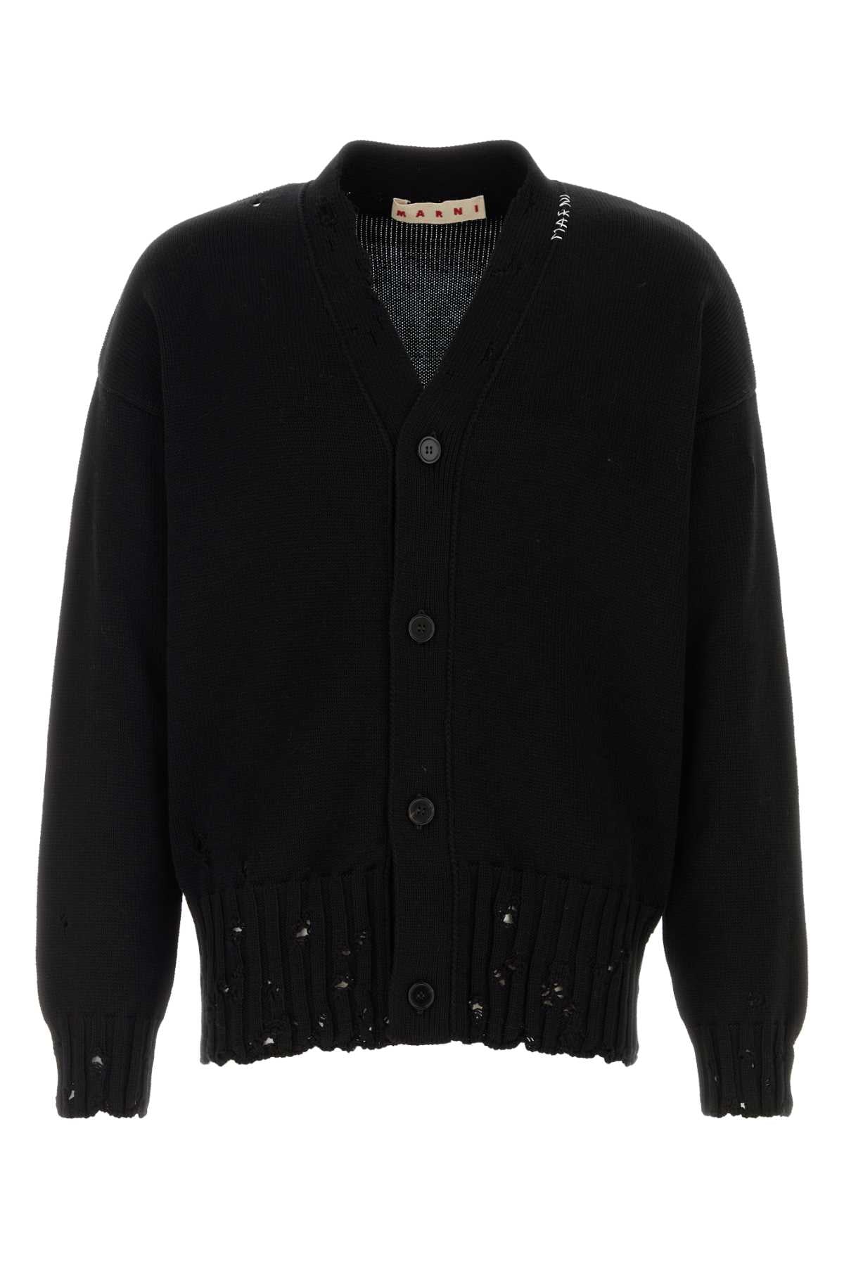 Marni Cotton Knit Cardigan — Black