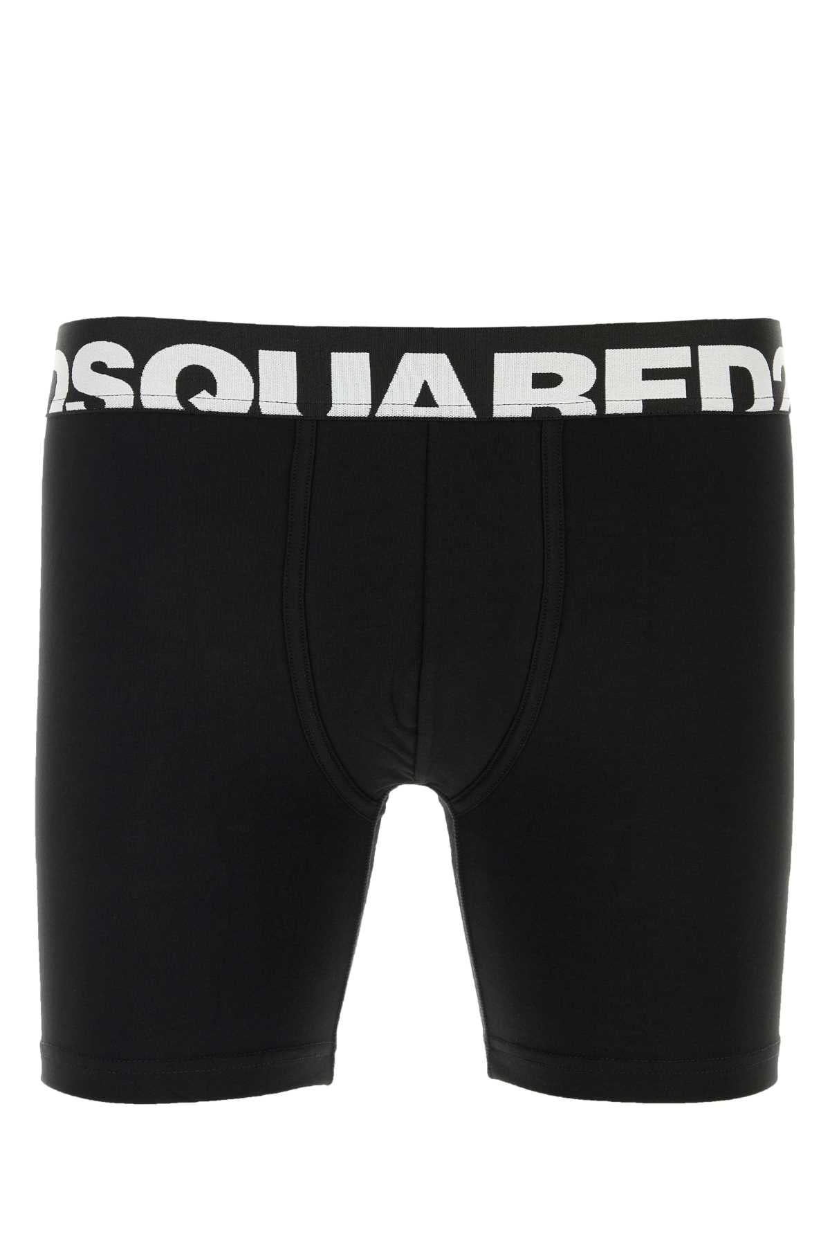 Dsquared2 Stretch Cotton Swim Shorts — Black