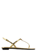 Prada Gold Leather Thong Sandal — Gold