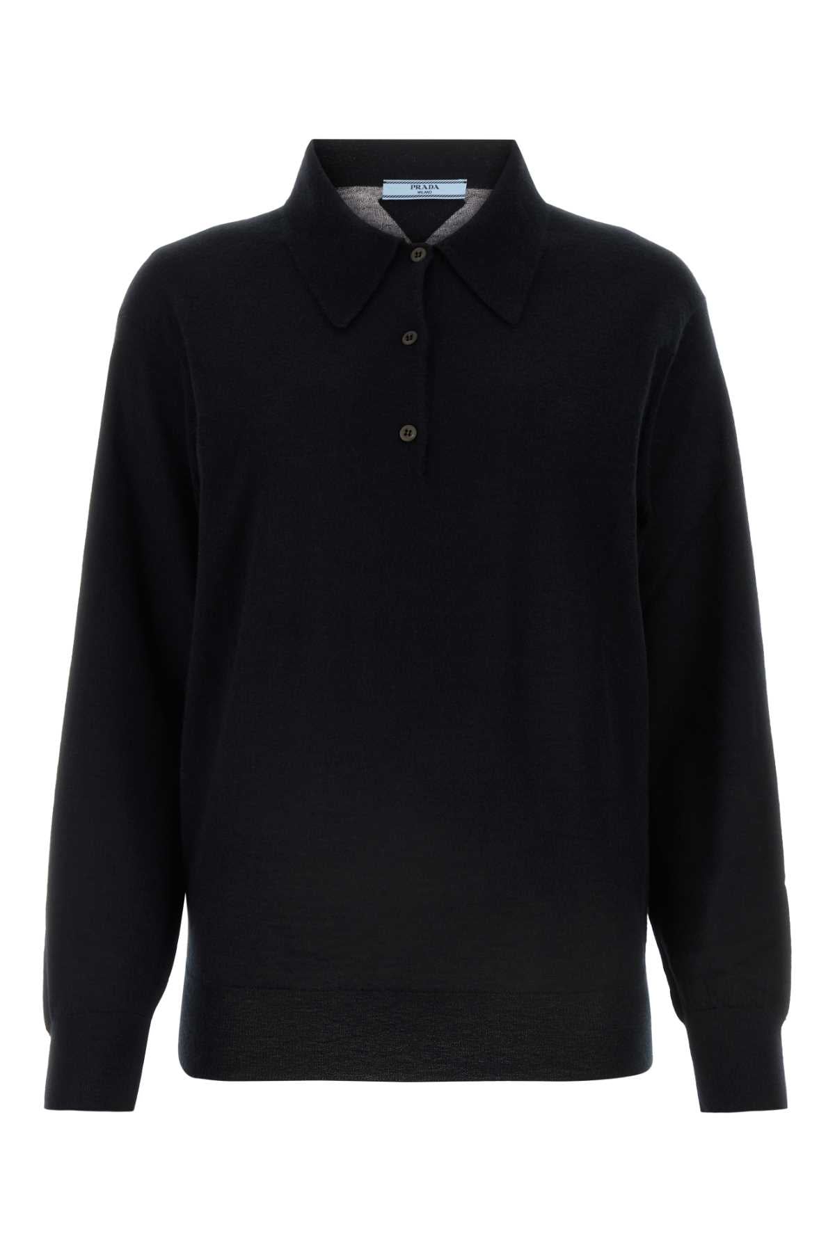 Prada Cashmere Polo Shirt — Black