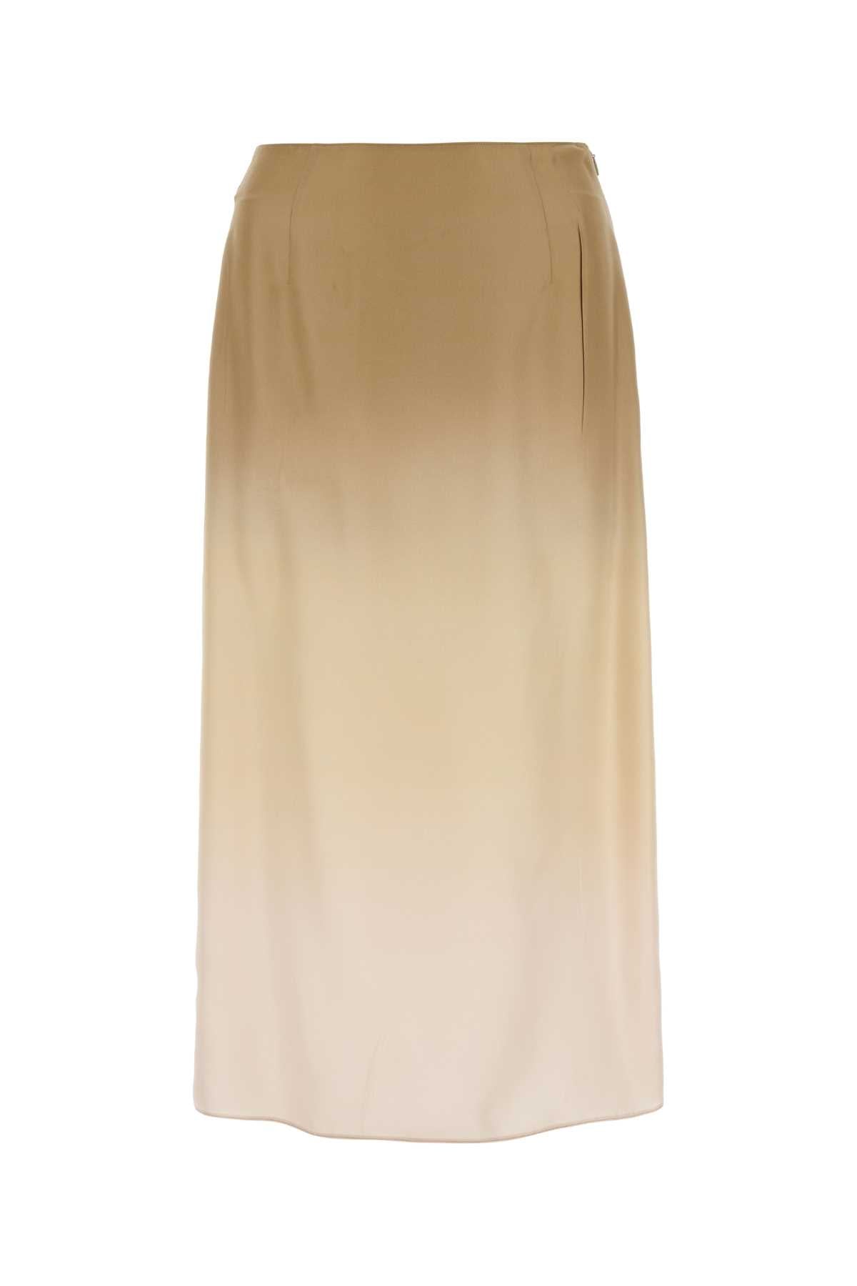 Prada Ombré Silk Skirt — Beige