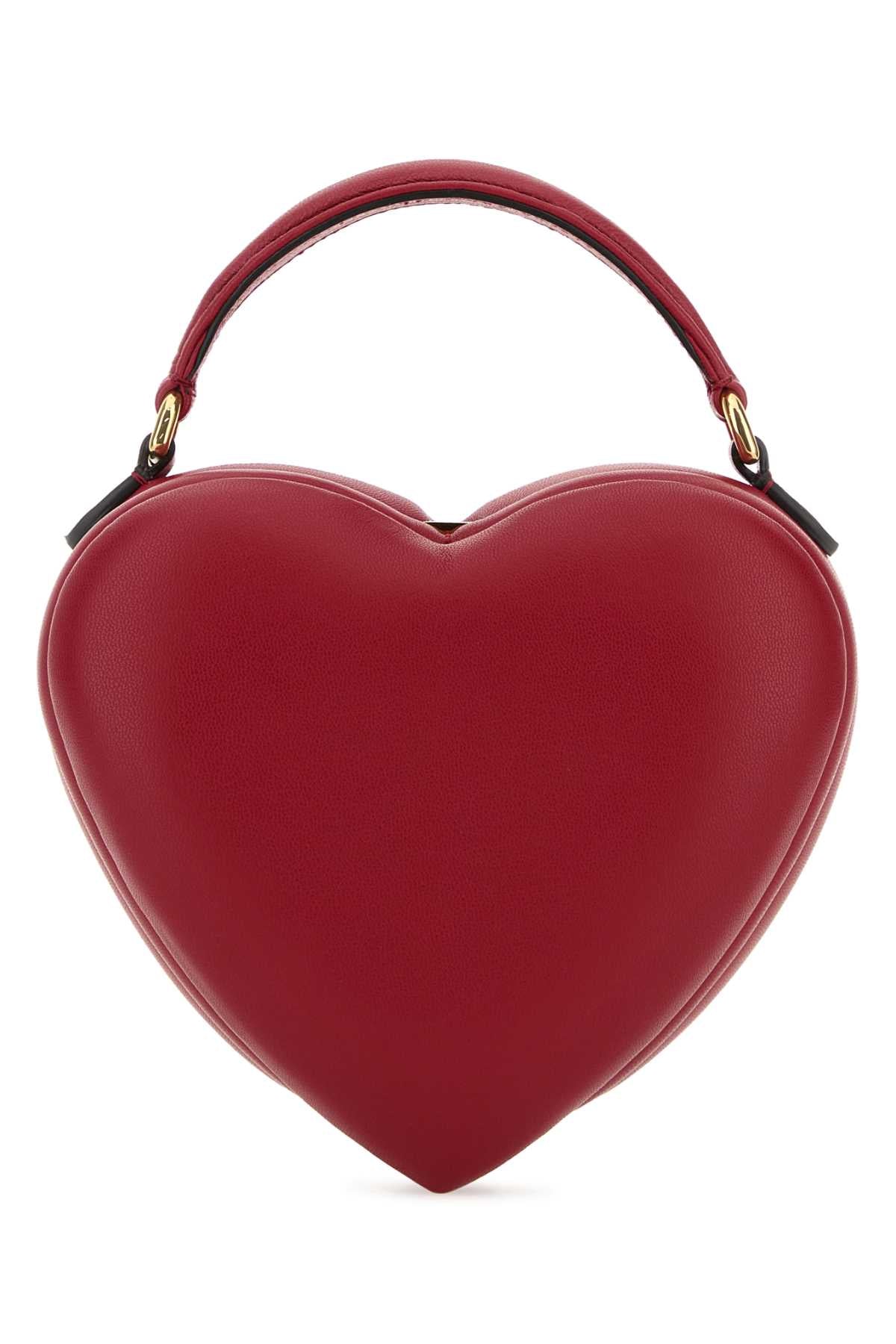 Moschino Nappa Leather Top Handle Bag — Red