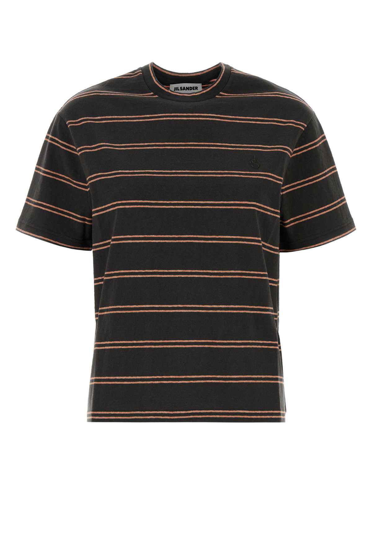Jil Sander Striped Cotton T-Shirt — Black