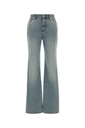 Alexander McQueen Embellished Pocket Chain Denim Jeans — Blue
