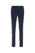 Pt Torino Stretch Cotton Blend Silkochino Trousers — Navy