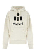 Isabel Marant Etoile Logo-Printed Cotton Blend Hoodie — Beige