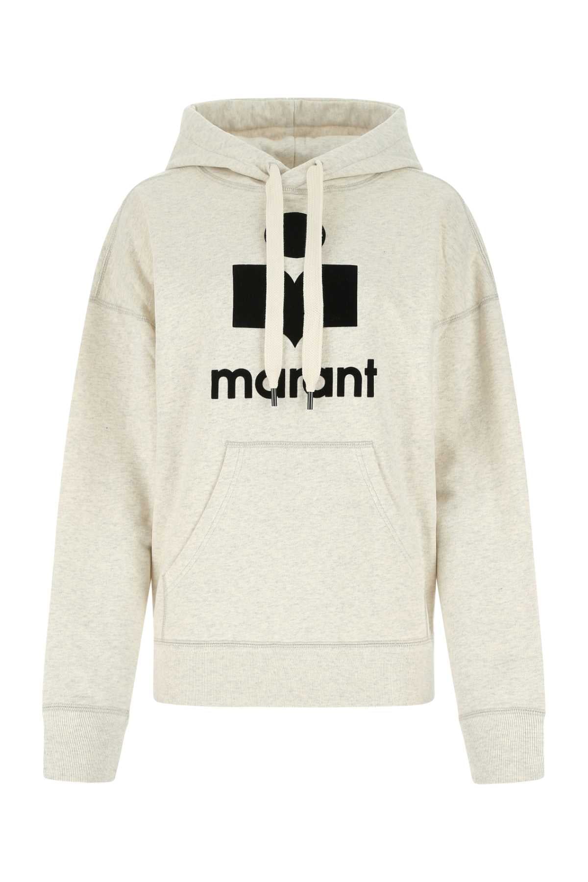 Isabel Marant Etoile Logo-Printed Cotton Blend Hoodie — Beige