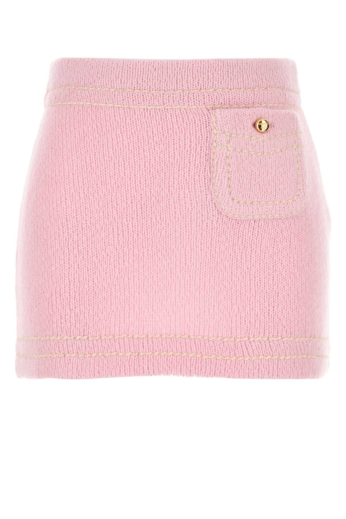 Prada Cashmere Mini Skirt — Pink