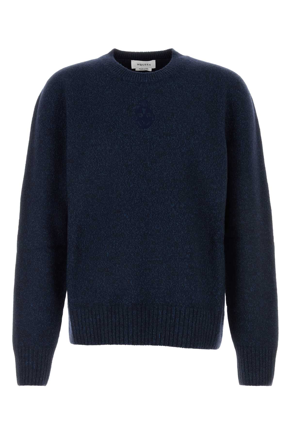 Alexander McQueen Neck Sweater — Navy