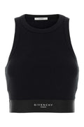Givenchy Logo-Banded Ribbed Cotton Tank Top — Black