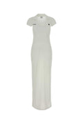 Courreges Polo Collar Maxi Dress — White