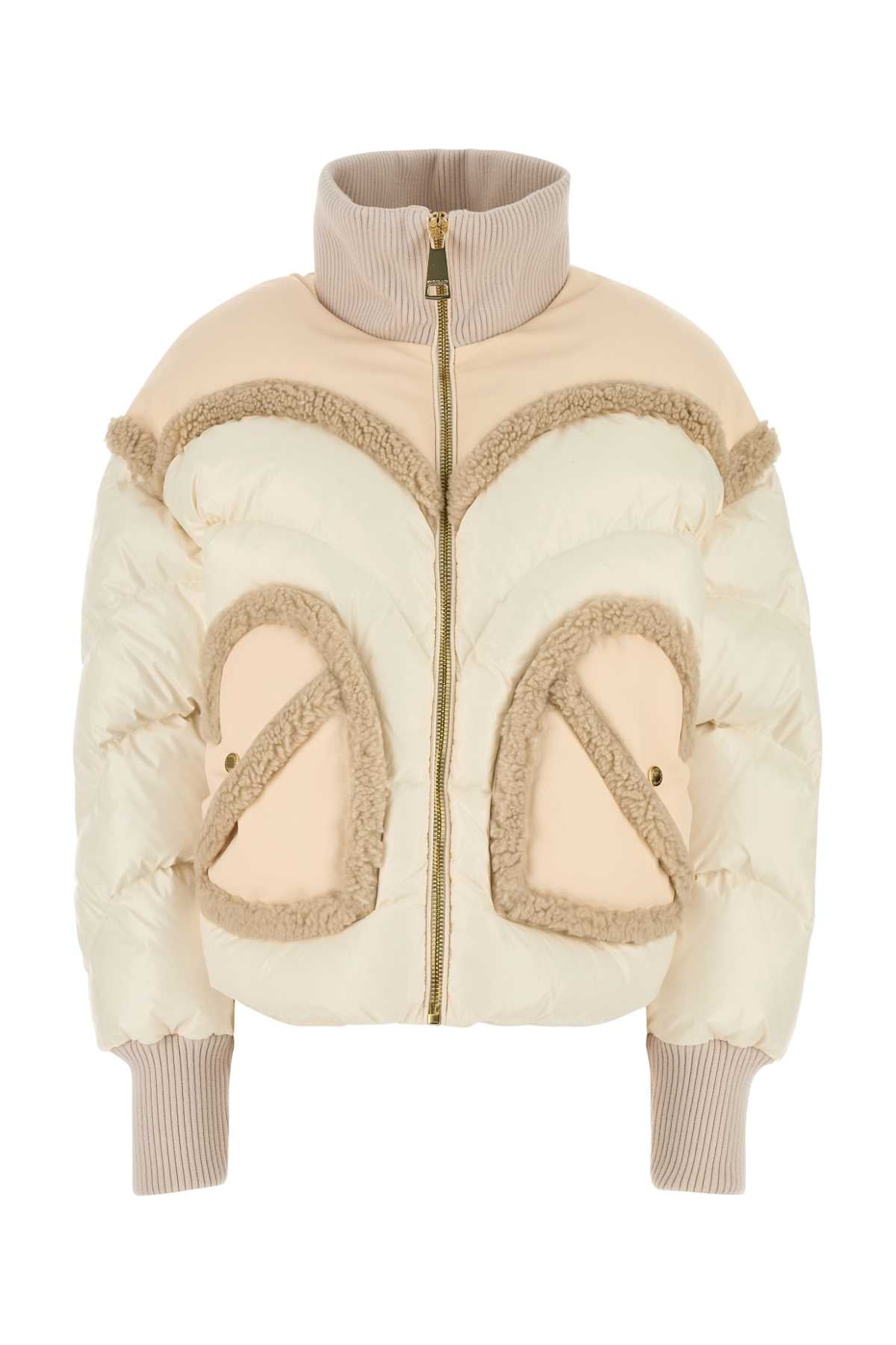 Khrisjoy Shearling Down Jacket — Ivory