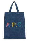 A.P.C. Logo-Appliqué Denim Tote Bag — Blue