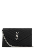Saint Laurent Quilted Calf Skin Clutch — Black