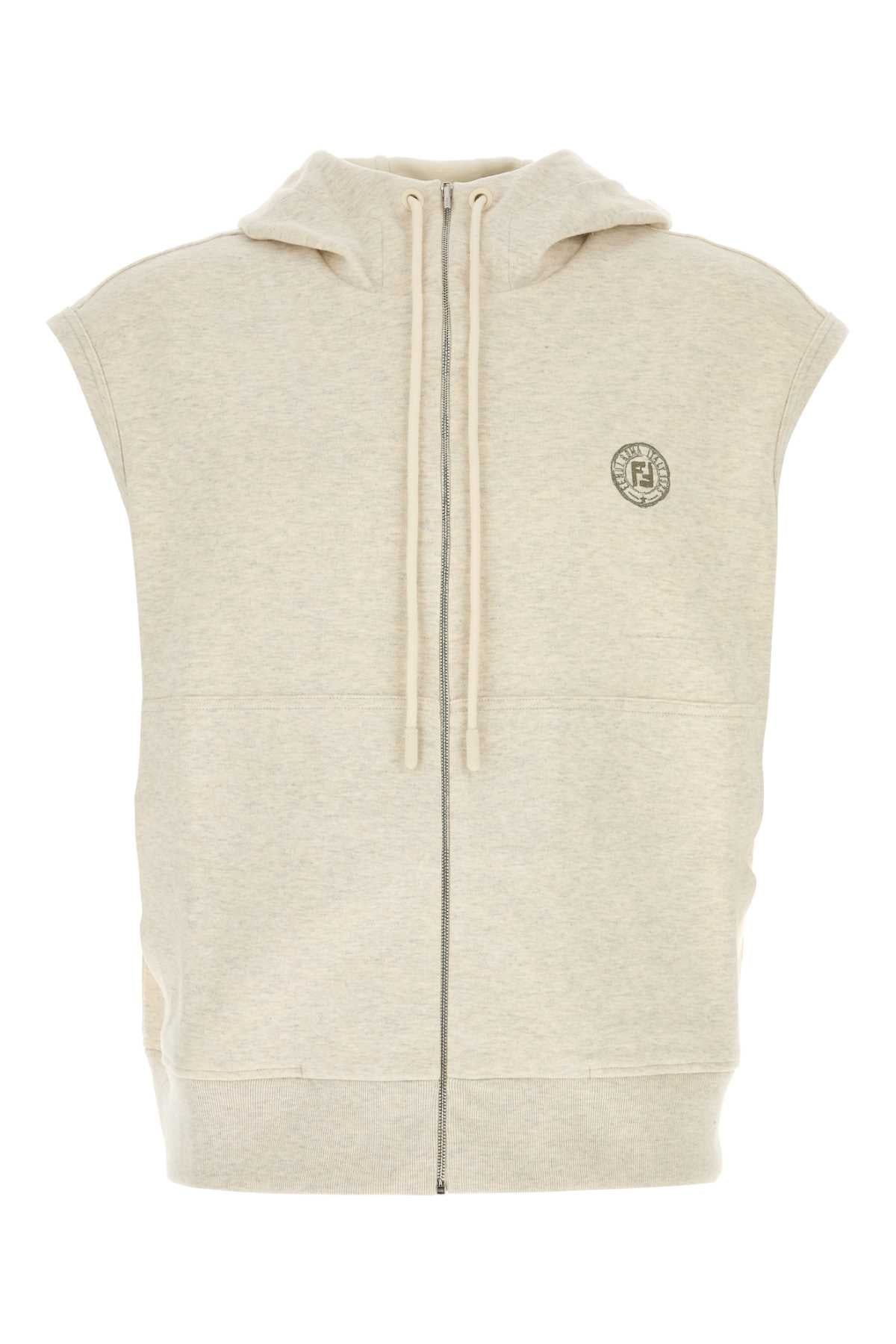 Fendi Melange Hoodie — Beige