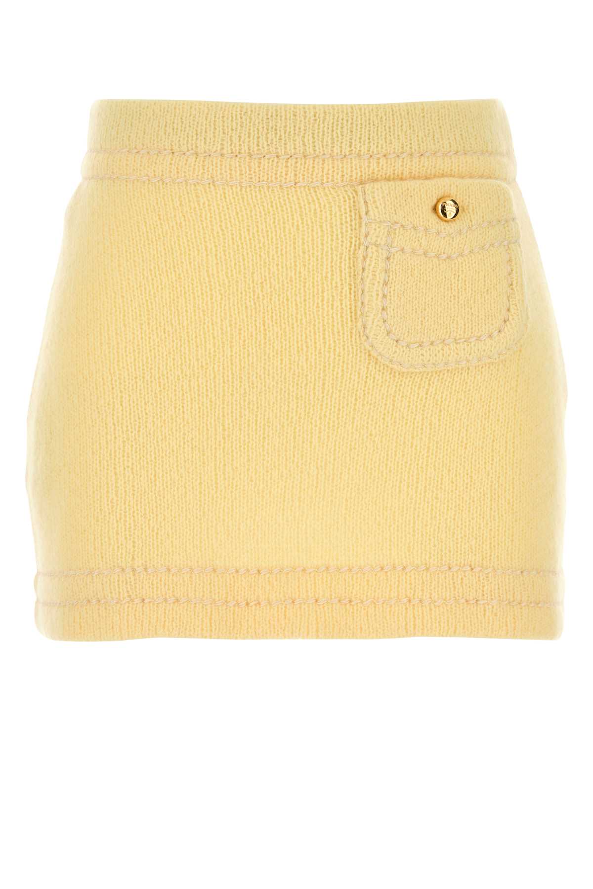 Prada Cashmere Mini Skirt — Yellow