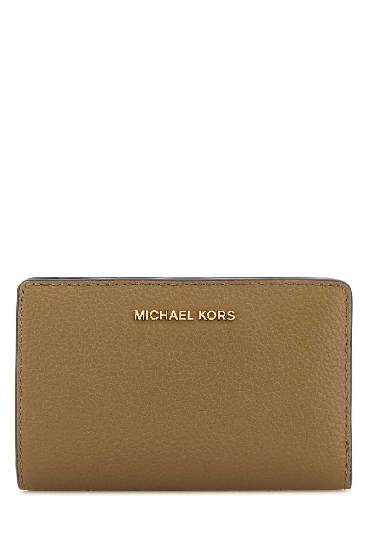 Michael By Michael Kors Pebble Leather Wallet — Beige