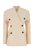 Italist Collarless Blazer — Beige