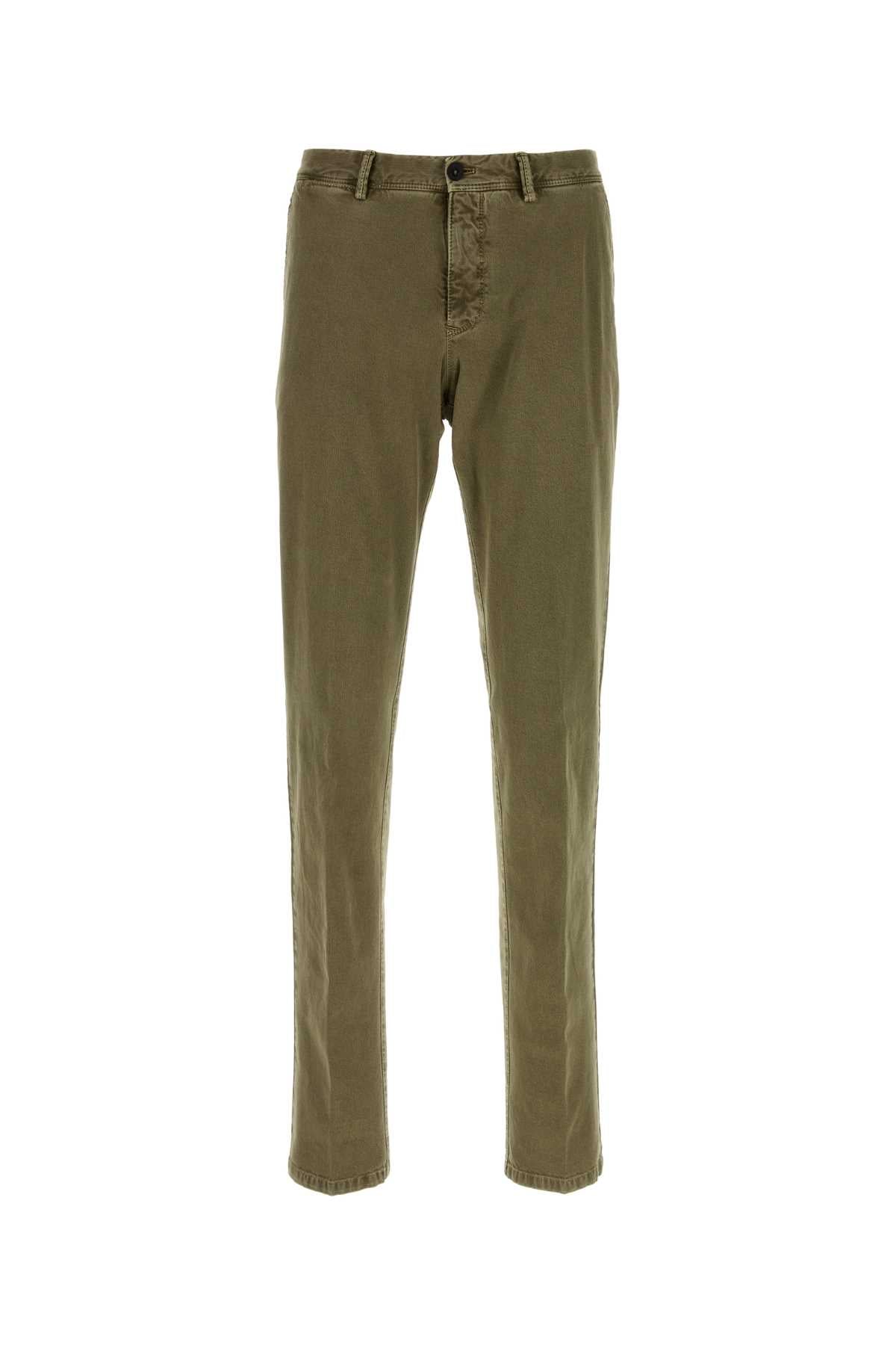 Pt Torino Stretch Cotton Trousers — Green