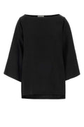 The Row Junia Blouse — Black