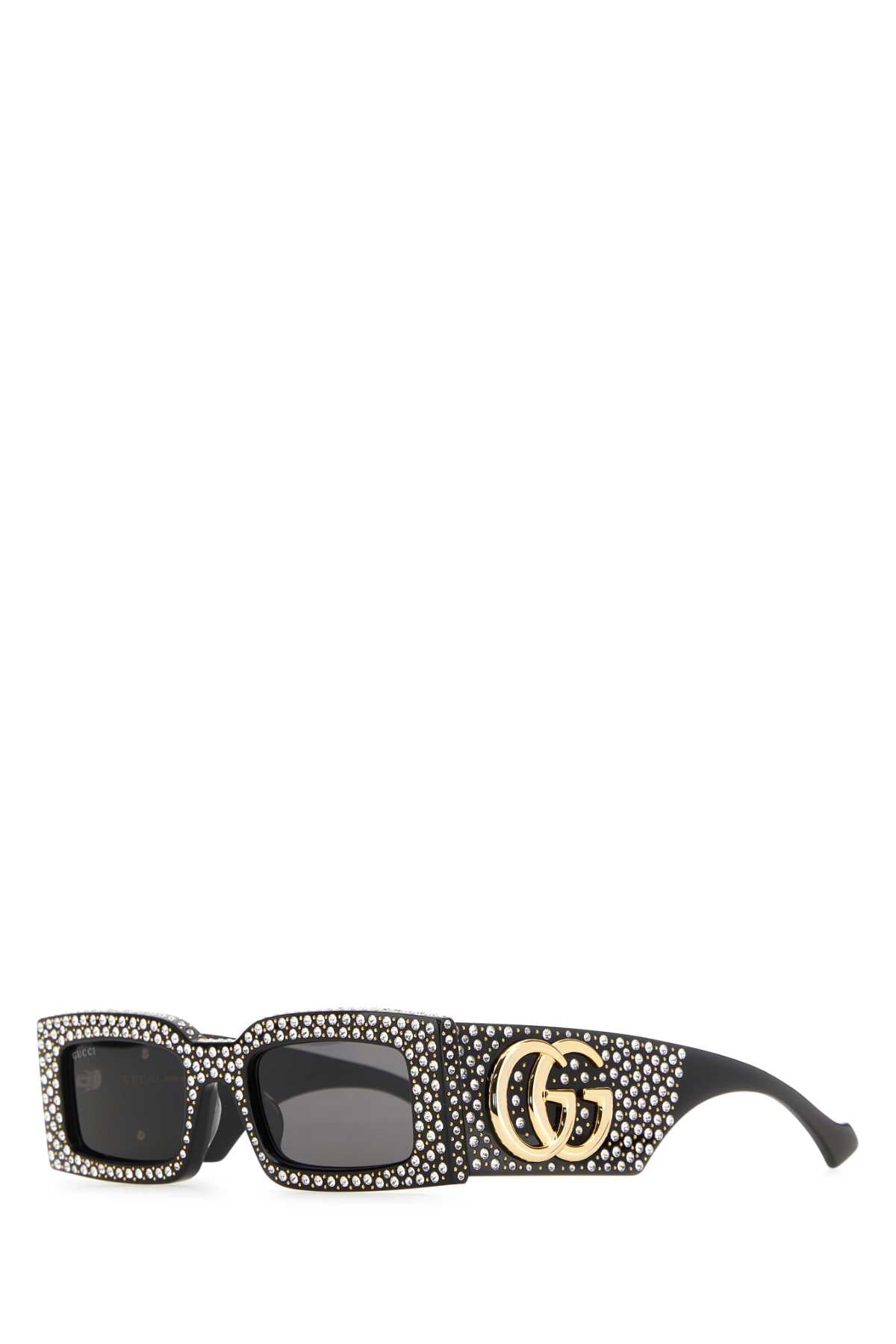 Gucci OCCHIALI Crystal-Embellished Acetate Sunglasses — Black