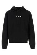 Jil Sander Logo-Embroidered Cotton Hoodie — Black