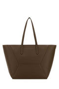 Brunello Cucinelli Leather Shopping Tote Bag — Brown