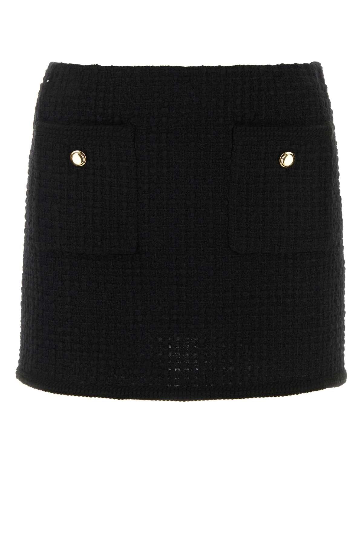 Miu Miu Boucle Mini Skirt — Black
