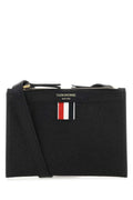 Thom Browne Grained Leather Card Case — Black