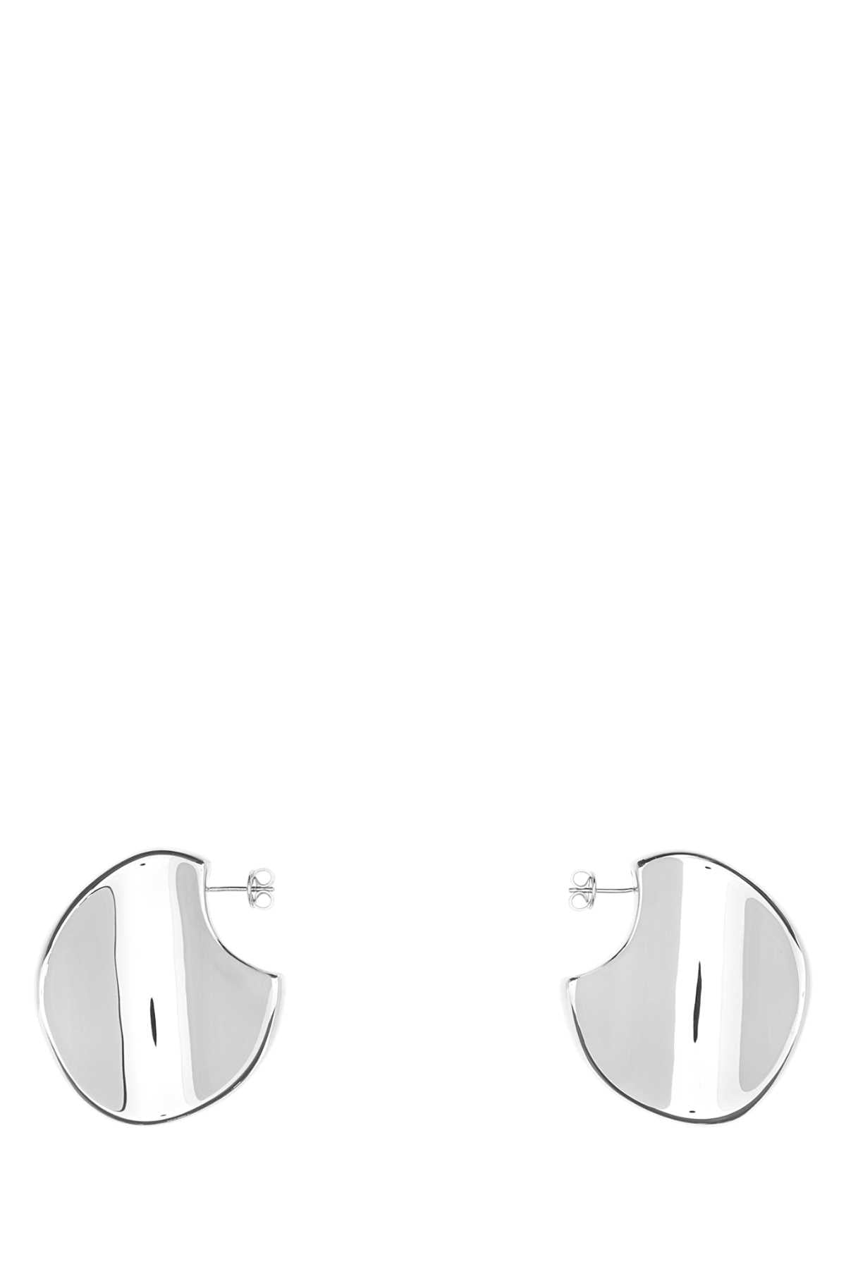 Bottega Veneta Large Disc Earrings — Silver