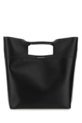 Alexander McQueen Leather Bow-Handle Tote Bag — Black