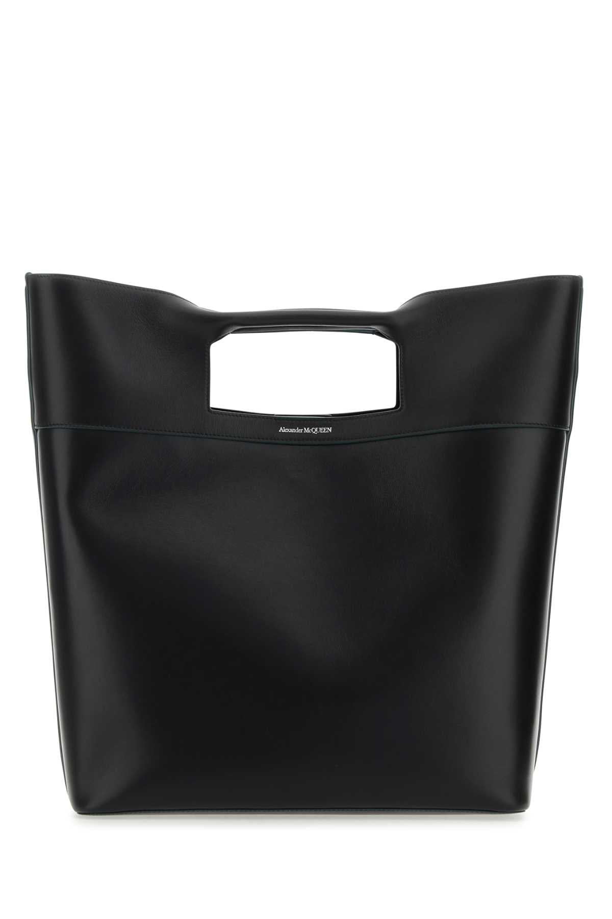 Alexander McQueen Leather Bow-Handle Tote Bag — Black