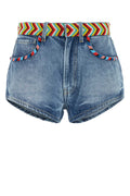 Alanui Savannah Denim Shorts — Blue