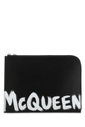 Alexander McQueen Logo-Print Leather Wallet — Black