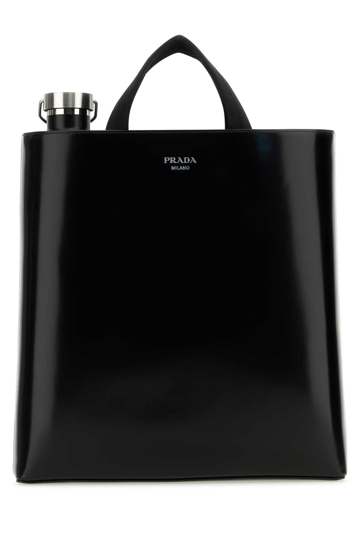 Prada Vitello Leather Tote Bag — Black
