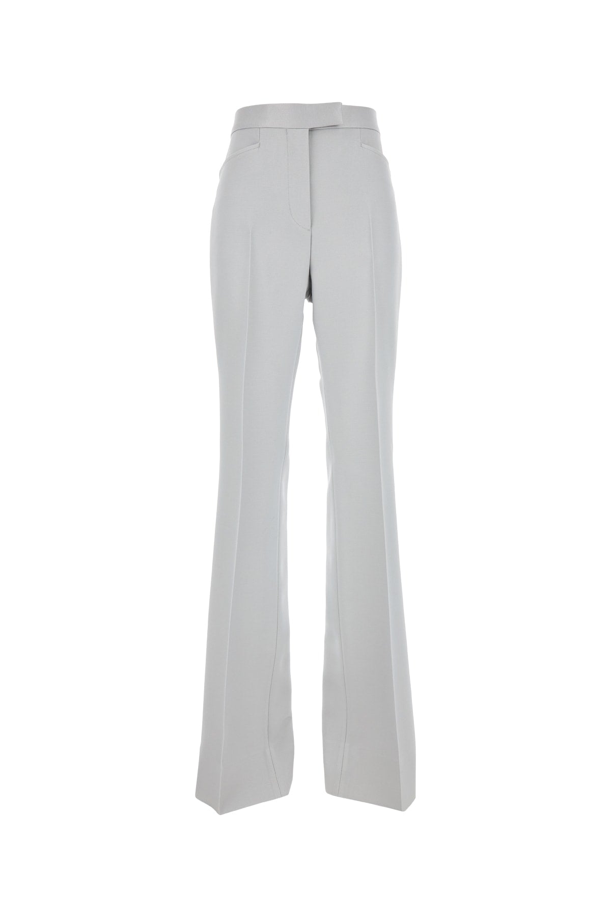 Tom Ford High-Waisted Wool-Blend Trousers — Gray