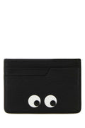 Anya Hindmarch Eyes-Embellished Goatskin Card Case — Black