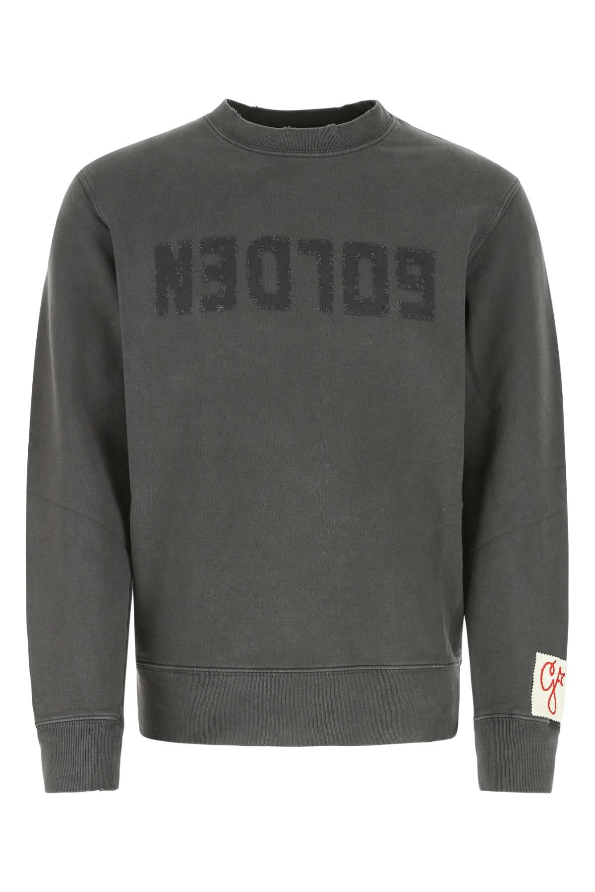 Golden Goose Deluxe Brand Logo-Embroidered Cotton Sweatshirt — Gray