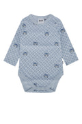 Boss Kids All-over Printed Cotton Bodysuit — Blue